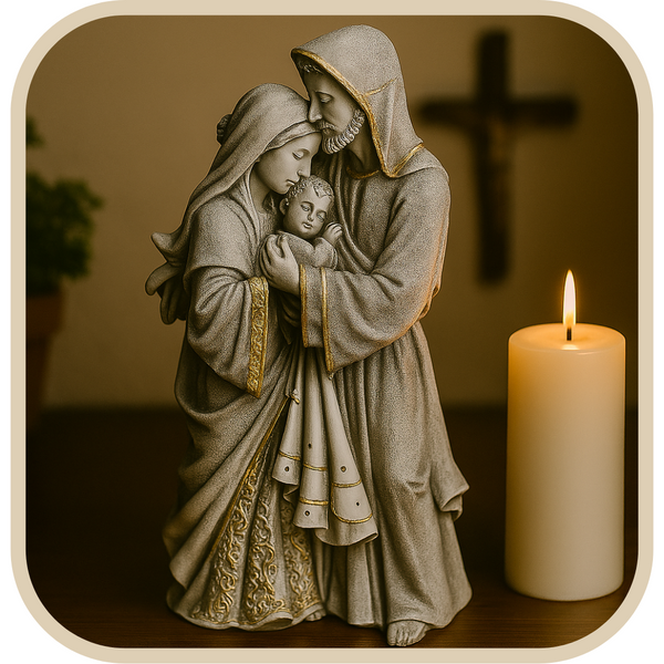 Imagem Sagrada Família Marmorizado - Decoração com Fé®