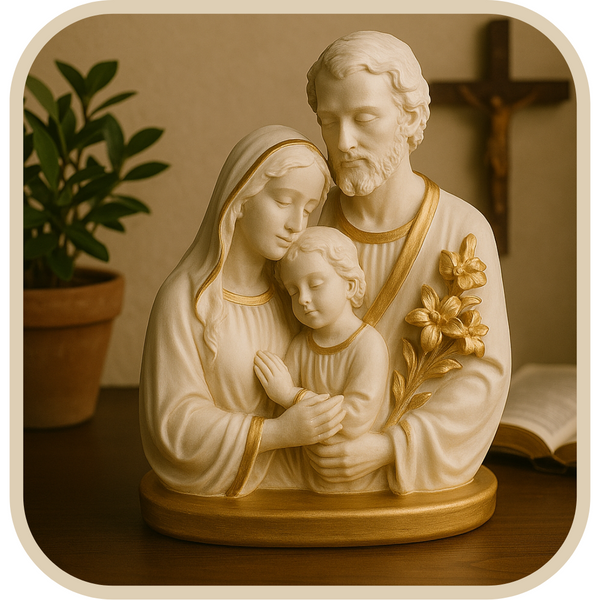 Imagem Sagrada Família com Lírios - Decoração com Fé®